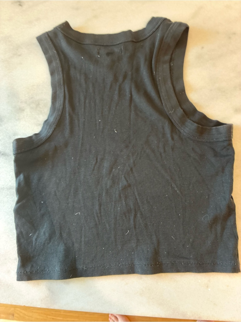 Madewell Black Ribbed Crop Tank - Picture 3 of 5